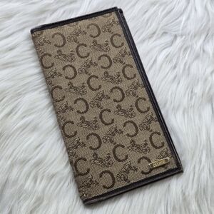 CELINE Macadam Horse Carriage Monogram Vintage Long Wallet
